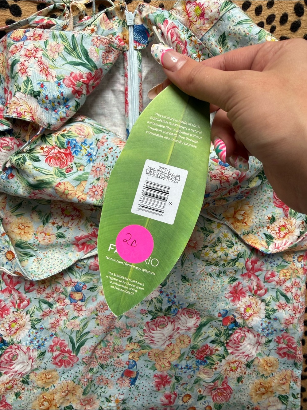 Farm Rio Rendeira 3D Bodice Midi Dress- size small - Picture 6 of 7